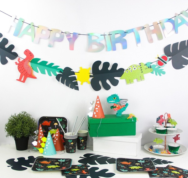 생일축하 공룡 가랜드 파티