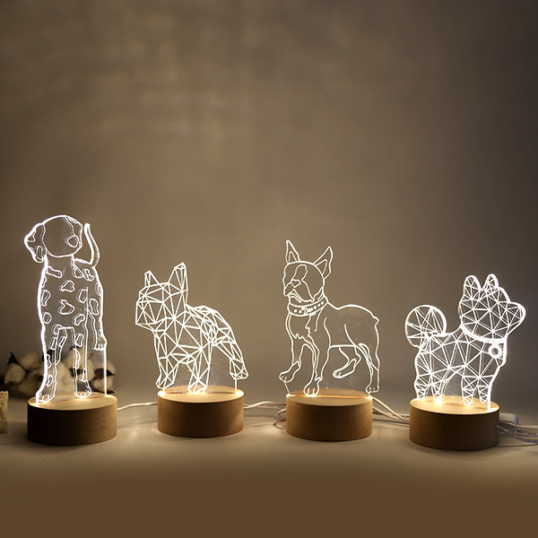 강아지 시리즈 3D 입체 LED 무드등